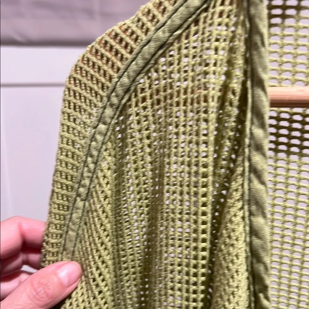 Cynthia Ashby duster olive Green Open-Front Varsity Jacket one size. - Picture 5 of 6